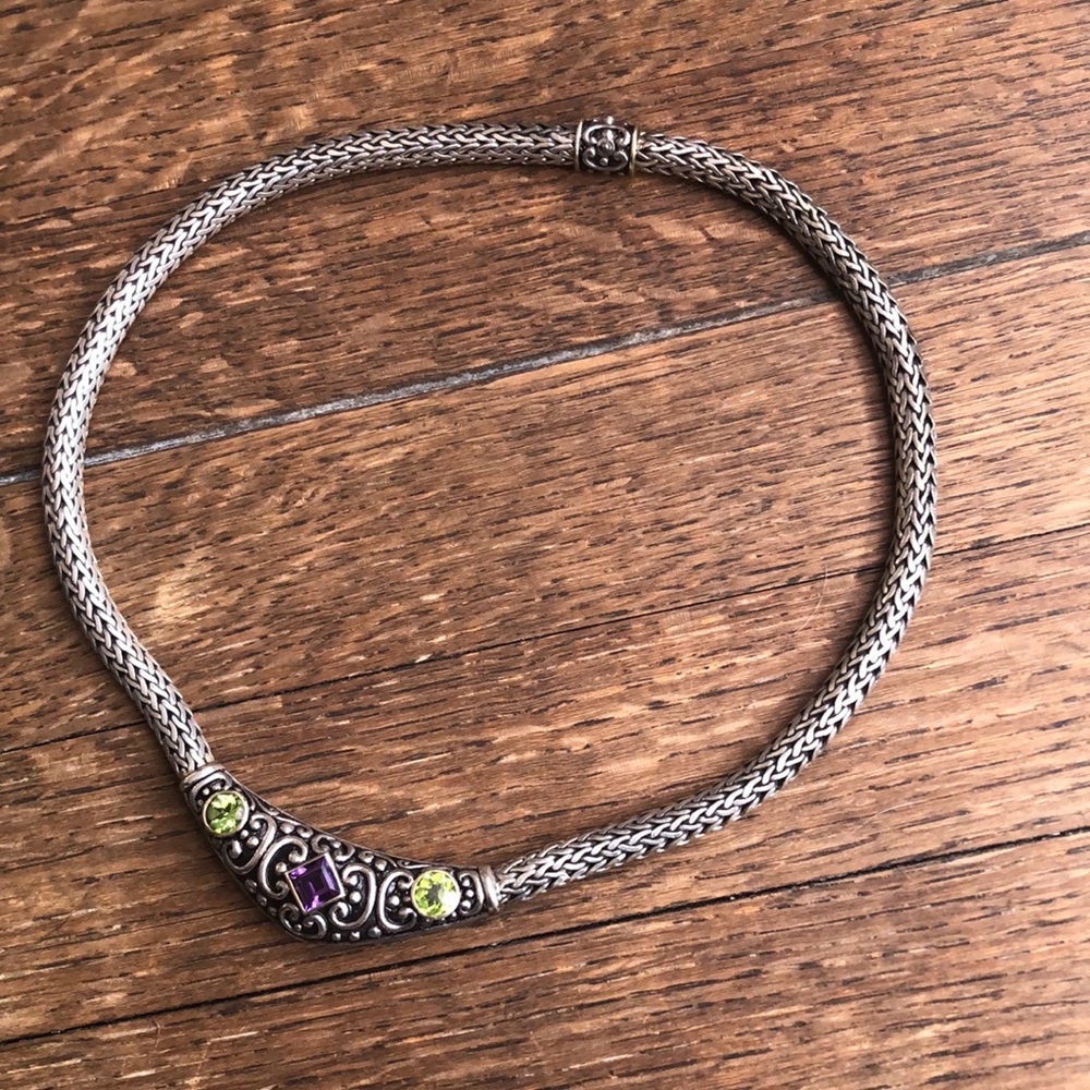 Sterling Silver Amethyst/Peridot necklace